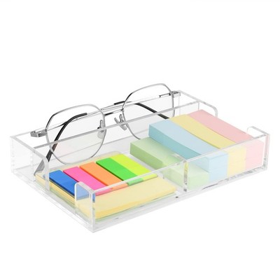 2IN1 Clear Acrylic Sticky Notepad Holder with Glasses Organization, Pop Note ...