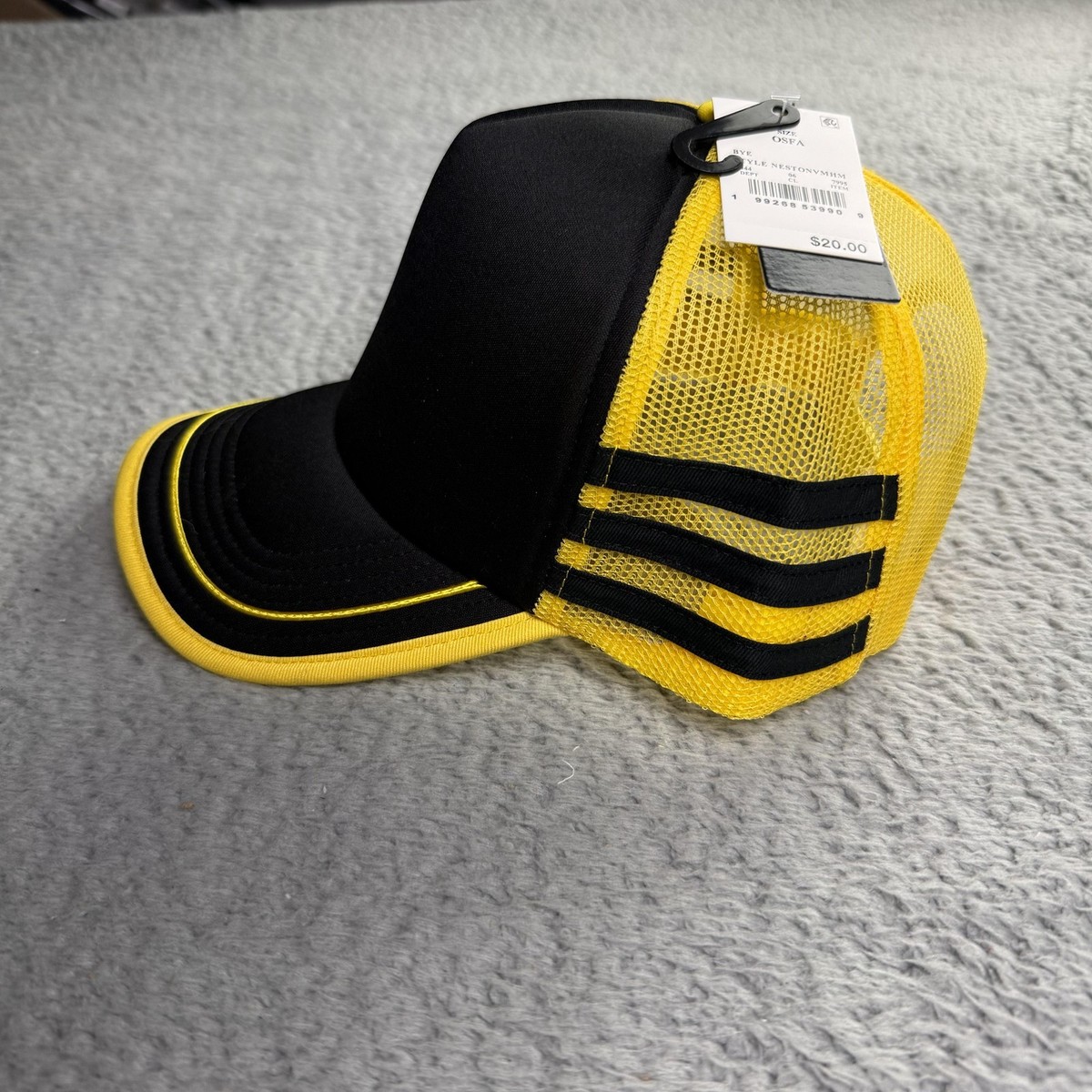 Stranger Things Hat Cap Snap Back One Size Mens Black Yellow Mesh