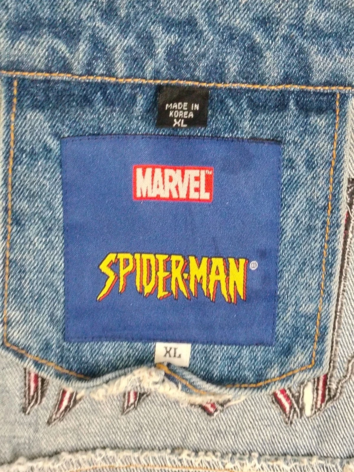 Y2K Spiderman Denim Jacket Vintage 2002 Size XL Marvel Comics - product detail image 19
