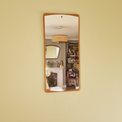 Vintage Teak Wall Mirror G Plan Long 70's Large Mid Century Mirror 76x35 Cm - Picture 2 of 8