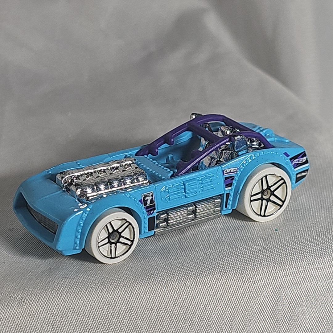 Hot Wheels Piledriver Blue w/ Purple Chrome & White Wheels 1/64 Diecast 2016