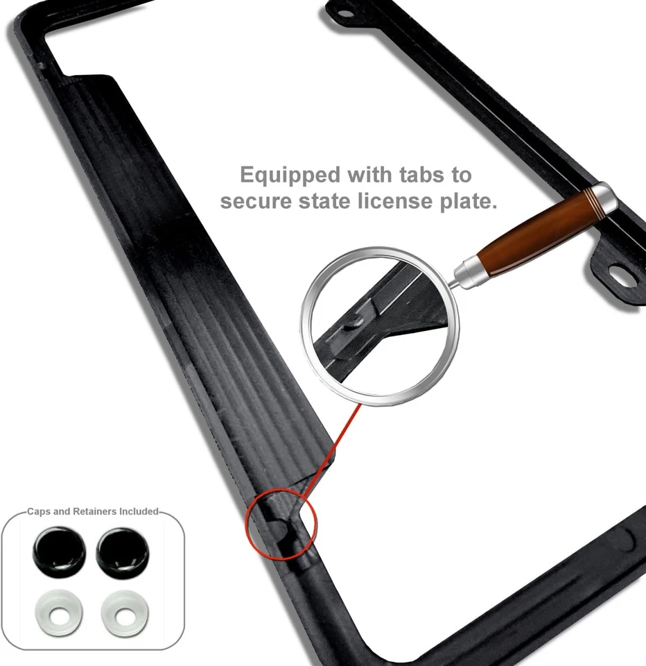 Au-TOMOTIVE GOLD, INC. Black Polycarbonate Notched License Plate Frame Chevrolet Foto 3 de 4