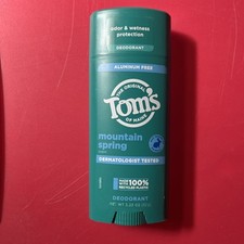 Tom's of Maine Aluminum Free DEODORANT - Mountain Spring, 3.25oz - Brand NEW 