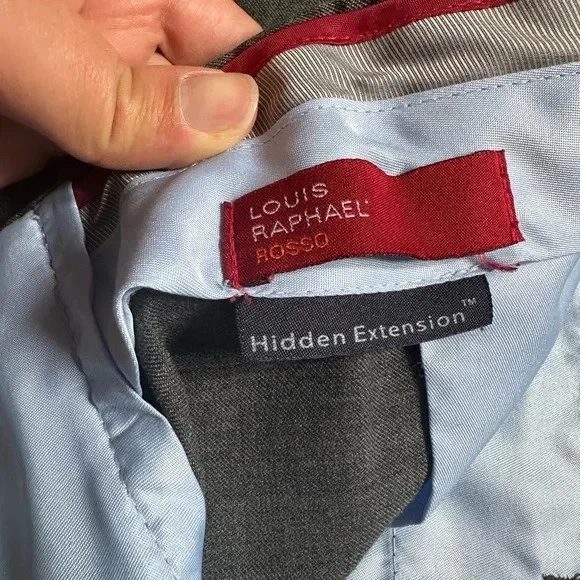 Calça social Louis Raphael extensão oculta mistura de lã poliéster cinza 36x30 - Imagem 2 de 4