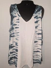 Lane Bryant Women's 18/20 Sleeveless V-Neck Tank Blue and White Tie Dye