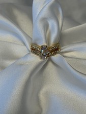 1ct Marquise Cz Stone Ring, Size 6.5, Yellow Gold Plated
