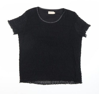 Bonmarché Damen Kurzarm Oberteil Schwarz M