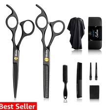 10 PCS Hair Cutting Scissors Set, Professional Haircut Scissors Kit with Cutt...