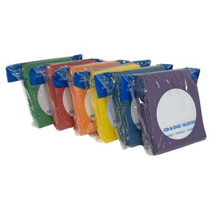 1200 Assorted Color Paper CD Sleeves with Window & Flap