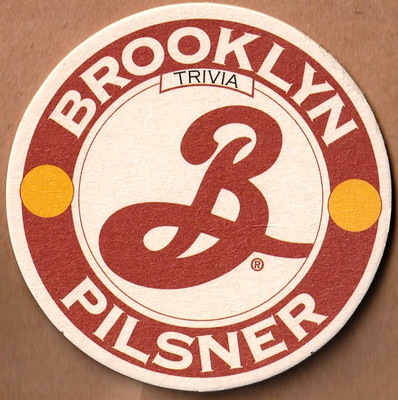 Brooklyn Brewery Pilsner Trivia  Beer Coaster Brooklyn NY