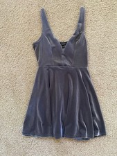 Express Grey Silver Velour Dress Size XS
