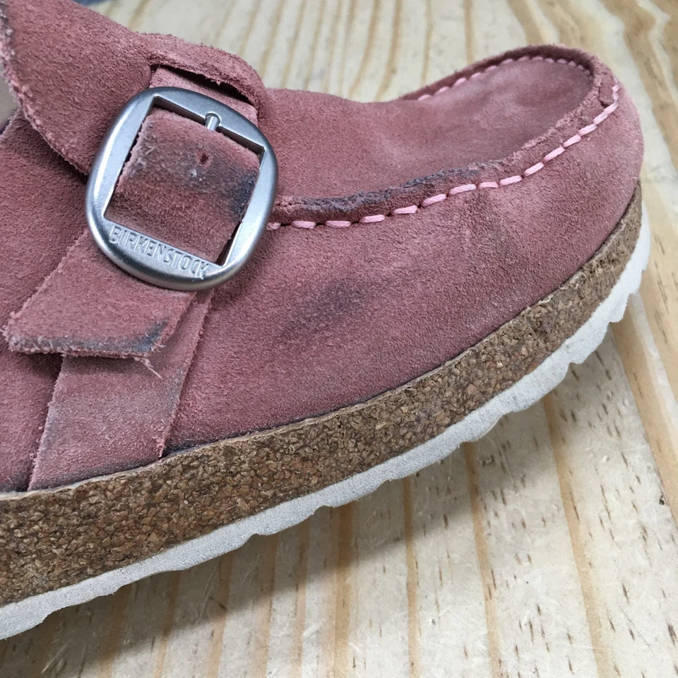 Birkenstock Zapatos Hombres 6 Mujeres 8 Buckley Sin usar, en caja, Puntera Sin cordones Zuecos Mula Rosa Gamuza Foto 4 de 4