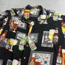 Paradise Found Honolulu All Over Beer Bottles Hawaiian Shirt XL Relaxed Fit