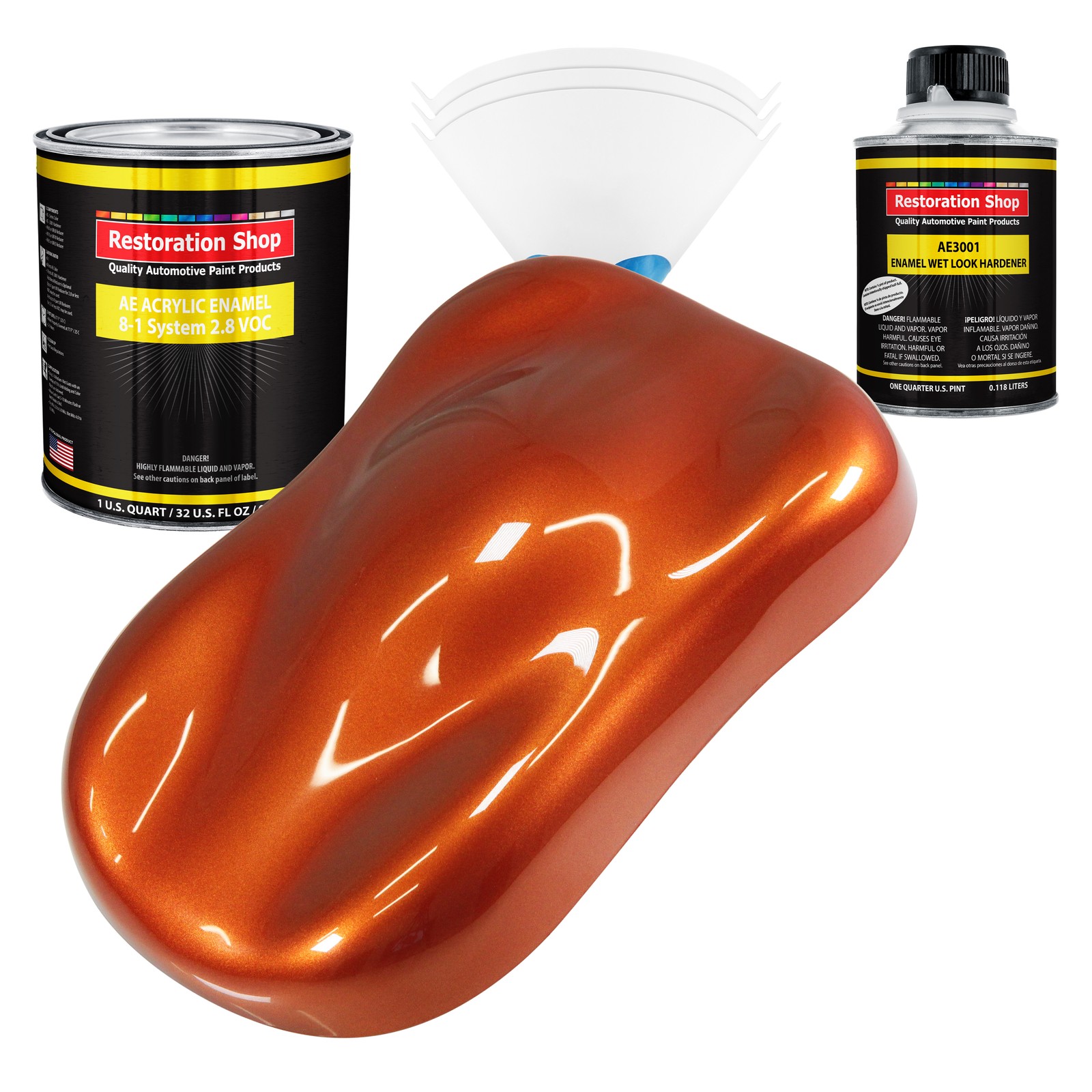 Inferno Orange Pearl Metallic Acrylic Enamel Quart Auto Paint Kit for Restoration