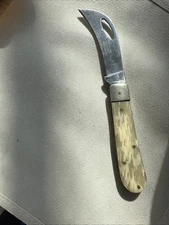 Vintage Alcoso Solingen Germany Hawkbill Pruning Folding Knife Wood Handle