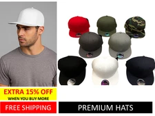 Original Plain Snapbacks Hats Flat Bill Caps [ KBETHOS ] Solid Colors (New Item)