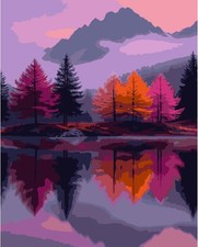 DFPSCLLA Paint by Numbers for Adults, Mountain Lake Scene DIY Number