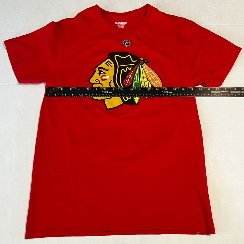 Camiseta Reebok NHL Toews 19 Unisex Niños Roja Mediana Algodón Gráfico Foto 3 de 4