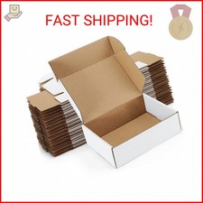 Poever Shipping Boxes 7x5x2 inches White Small Mailing Boxes 25 Pack Cardboard C