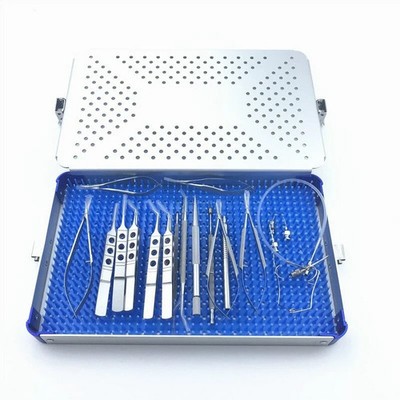 21PCS Ophthalmic Cataract Set surgical instruments with sterilization tray case