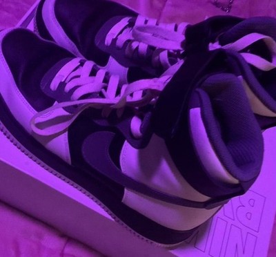 Nike Air Men's Mid Top Lace-Up Sneakers Colorblock Black/White