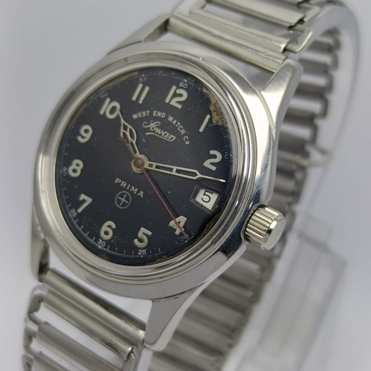 Manual Co Dial S-3765 Sowar End Winding West Military Watch Vintage Prima Watch - vintagewatches.pk