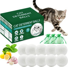 10 Pack Natural Peppermint Oil Cat Deterrent Balls, Outdoor Indoor Pet Deterrent