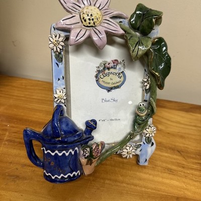 Blue Sky Clayworks Heather Goldminc Spring 4 X 6 Frame Flower Frog Music Box