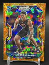 2020 Panini Prizm Yetur Gross-Matos Orange Cracked Ice Prizm Rookie 366 Panthers