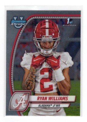 2024 Bowman University Chrome Ryan Williams #53 1st Bowman Alabama Crimson Tide