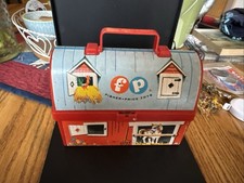 Vintage 1962 Fisher Price Barn Farm Mini Plastic Lunch Box with No Thermos