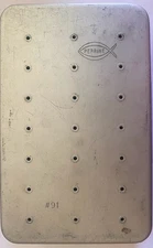 PERRINE #91 Aluminum Ventilated Metal Fly Box Plastic Separating Lid w/flys