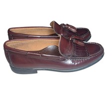 G.H. BASS vintage Brompton preppy Leather Loafer Tassel Burgundy mens size 8D