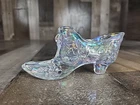 Vintage Fenton Glass Iridescent Rainbow Slipper Shoe