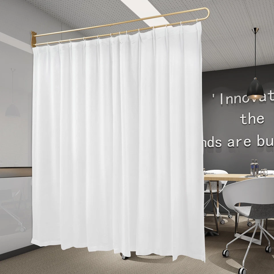 Gasa partición de protección de privacidad de cortina de 200 cm y varilla de cortina de varilla larga en forma de U Foto 4 de 4