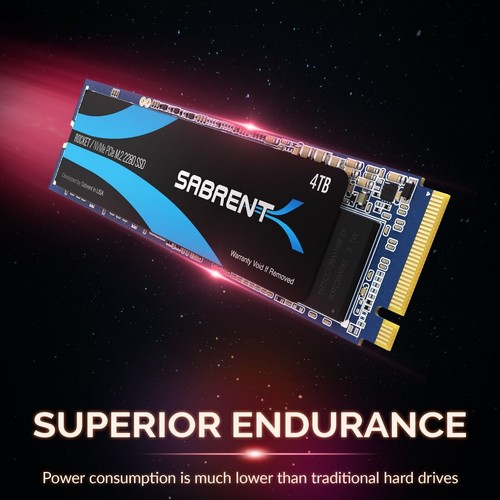 Sabrent 4TB ROCKET NVMe PCIe M.2 2280 Internal SSD High Performance R/W3400/3000 - Afbeelding 5 van 12