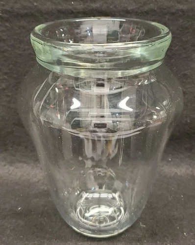Clear Blown Glass Thick Vase Blenko Style
