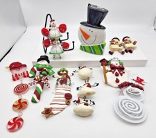Your choice of 10 Christmas Snowman Ornaments Mixed Variety Resin  Ceramic