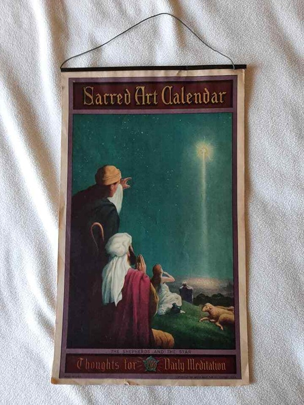 Vintage 1928 Sacred Art Calendar Bible Thoughts for Daily Meditation
