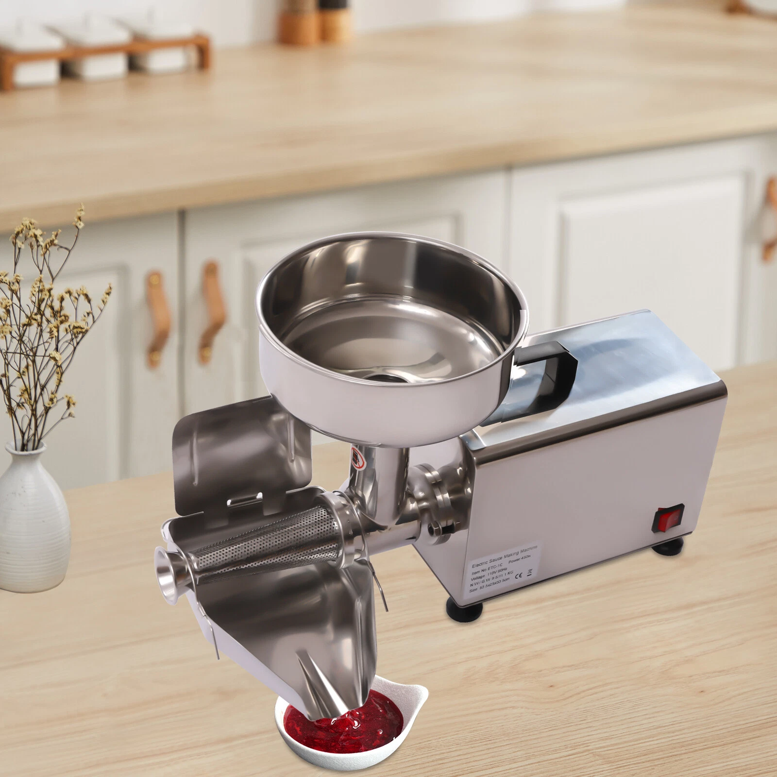 450W 110V Electric 304 Stainless Tomato Strainer Commercial Grade Tomato Machine
