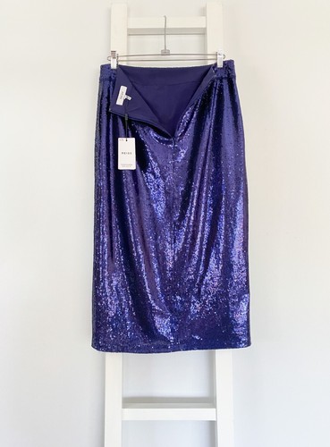 NWT REISS Dakota sequin midi skirt sz UK 14, M-L / stretch mesh split pencil - Picture 5 of 8