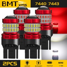 4x 7443 7440 Led Reverse Brake Tail Light Bulbs For 1996-2000 Honda Civic Coupe