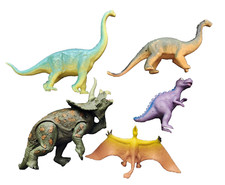 Dinosaur Toy Action Figures Lot of 5 Variety in Age Color Mixed Lot