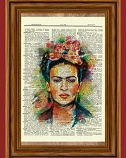 Frida Kahlo Vintage Dictionary Art Print Book Picture Poster 