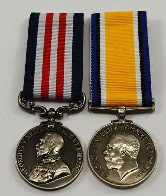 2 Full Size Replica WW1 Service Medals. Imperial Forces, George V Field Bravery