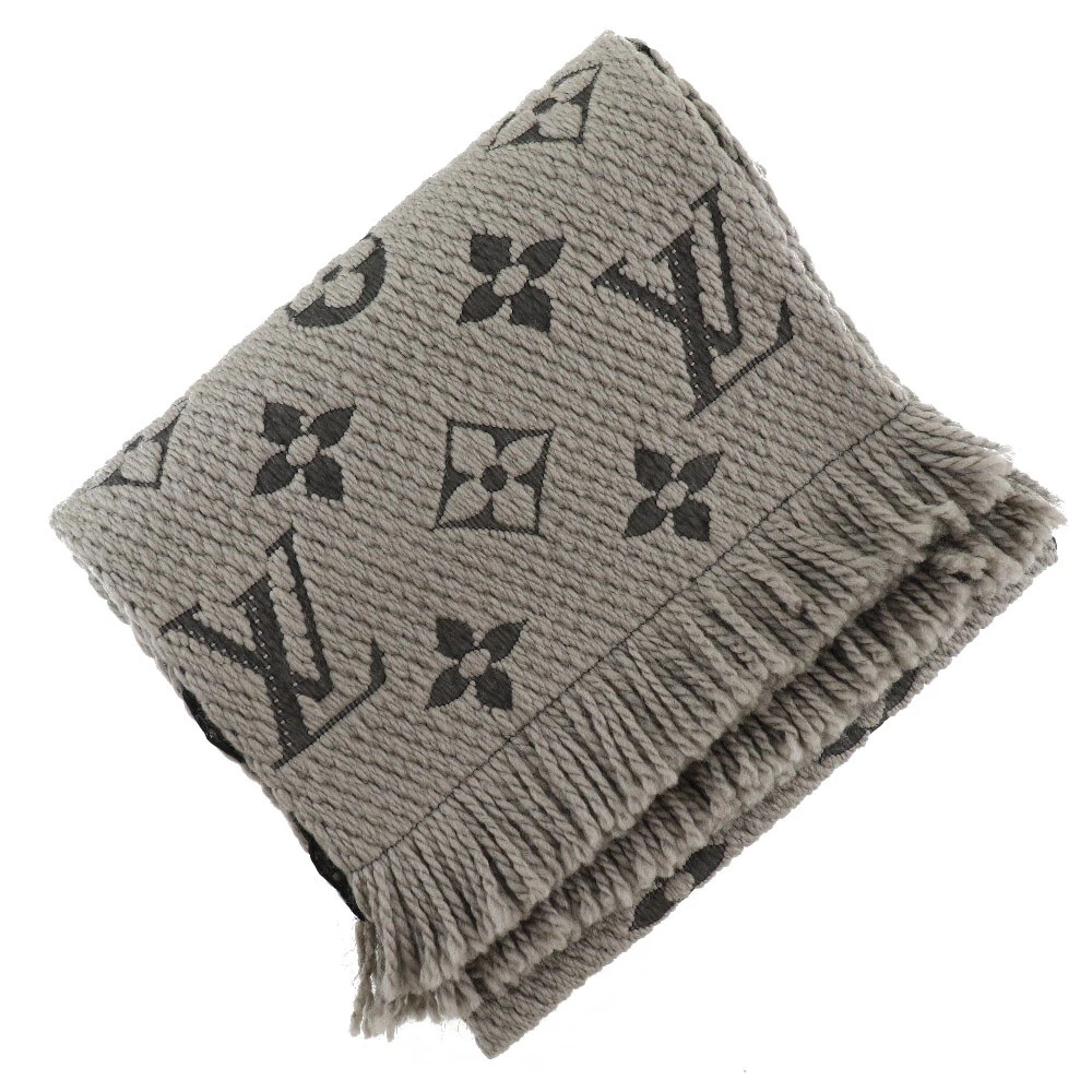 LOUIS VUITTON M72242 Esharp Logomania Scarf Verone gray wool/silk