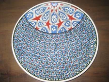 Turkish Handmade Ceramic Plate Avanos 11.5” Blue Red Pattern