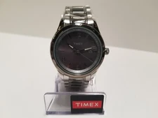 TIMEX Gents Grey Analogue Dial Silvertone Bracelet Strap Watch T2N929PF