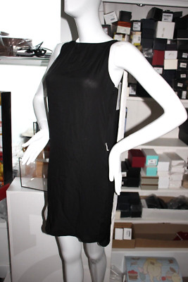 Halston Heritage schwarz/kreidefarbenes Kleid. US 10, UK 12 Neu mit Etikett.