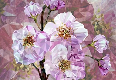 Komar Rosa Blumen Photo-Tapete Vlies Blütenmotive, 368 x 248 cm, Ablösbar - Bild 1 von 4